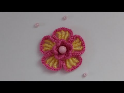 Видео: Цветок крючком. Мастер класс. Flower crocher.