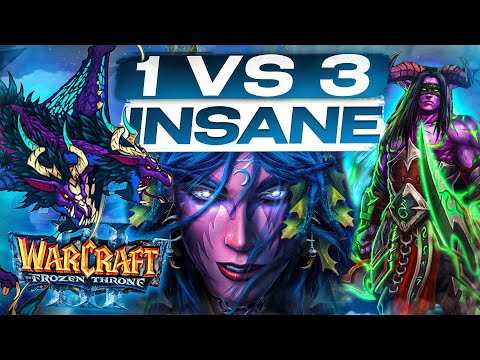 Видео: Warcraft III, 1 против 3 Сильных ИИ [Эльфы]