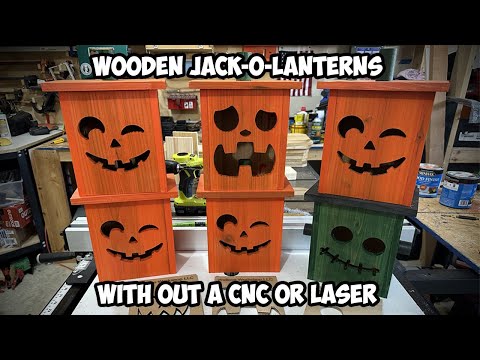 Видео: Изготовление деревянных фонарей Джека без использования ЧПУ или лазерного гравера | Хэллоуин 2023...