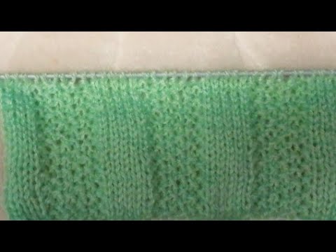 Видео: Узор спицами, два ряда. Фантазийные полоски