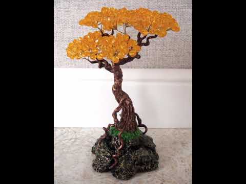 Видео: Бонсай из бусин мастер-класс. Bonsai made of beads.