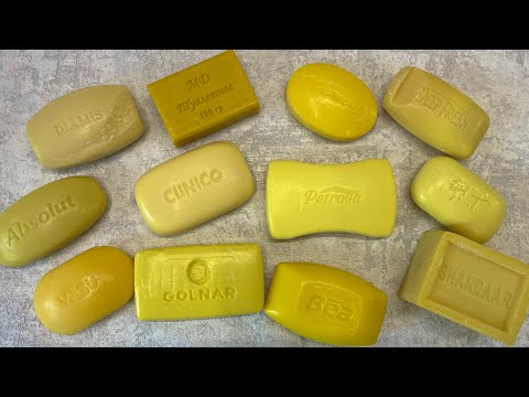 Видео: Много жёлтого мыла 💛/ Dry soap cutting / Резка мыла