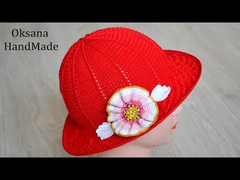 Видео: Шляпа крючком, вязание для начинающих. Мастер класс. Hat crochet