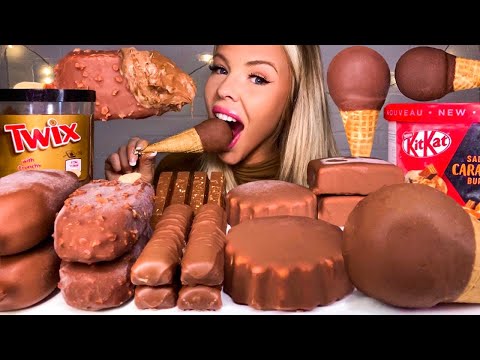 Видео: ASMR КИТ-КАТ СОЛЕННЫЙ КАРАМЕЛЬ ICE КРЕМ, TWIX, ЛЕСНОЙ ОРЕХ, ШОКОЛАД DIP, КЛОНДАЙК МУКБАНГ  HUNNIBEE