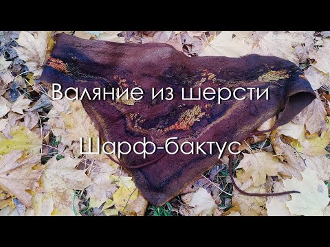 Видео: Мастер-класс по валянию из шерсти. Шарф-бактус.