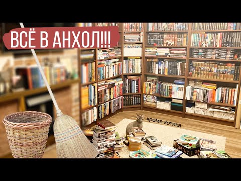 Видео: УБОРКА НА КНИЖНЫХ ПОЛКАХ! Масштабная перестановка. Кот помогал, как мог.