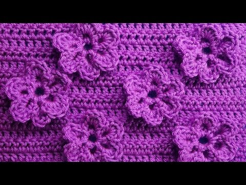 Видео: Узор с цветочками Вязание крючком Crochet pattern with flowers 83