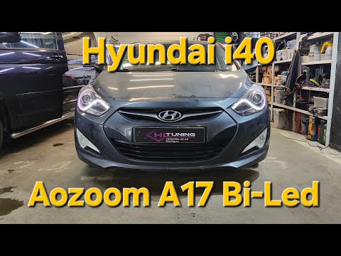 Видео: Hyundai i40 установка Bi-led модулей Aozoom A17