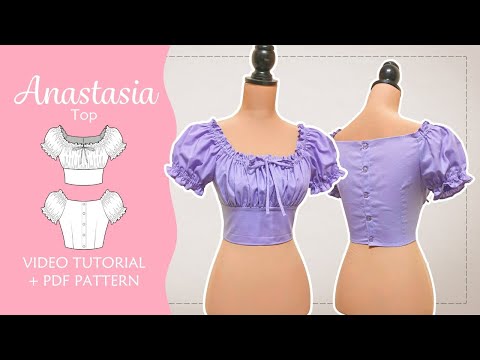 Видео: Блузка-топ "молочница" самоучитель шитья + скачать выкройку | ANASTASIA