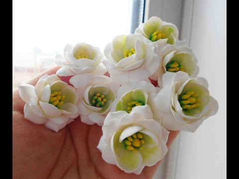 Видео: БЕЛАЯ ЭУСТОМА из полимерной глины FIMO