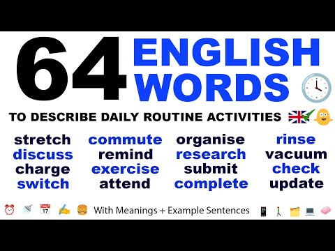 Видео: 64 английских слова для описания повседневных дел! (значения + примеры предложений)