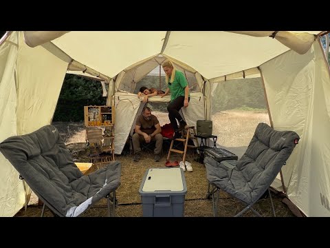 Видео: СЕМЕЙНЫЙ ЛАГЕРЬ В 2-КОМНАТНОЙ ПАЛАТКЕ