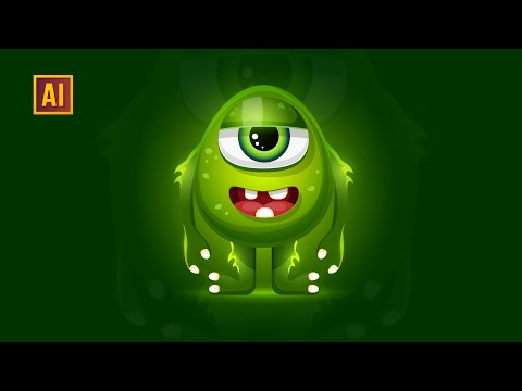 Видео: РИСУЕМ МИЛОГО МОНСТРА | УРОК В ADOBE ILLUSTRATOR