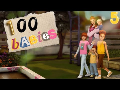 Видео: 100 детей, рыжый бейби-бум. 5 детей || Sims 4