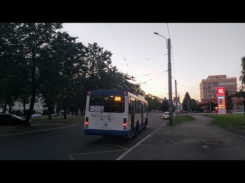Видео: Троллейбус, маршрут №38 (оборот через Минеральную ул.) ВМЗ-52981 б.5423 (30.06.2022) Санкт-Петербург