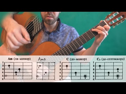 Видео: Учим начальные аккорды (аккорды-связки)