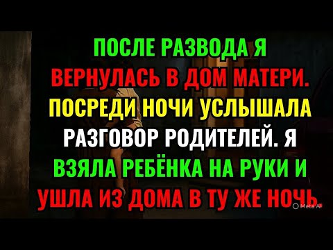 Видео: ПОСЛЕ РАЗВОДА Я ВЕРНУЛАСЬ В ДОМ МАТЕРИ. ПОСРЕДИ НОЧИ УСЛЫШАЛА РАЗГОВОР РОДИТЕЛЕЙ. Я ВЗЯЛА РЕБЁНКА...