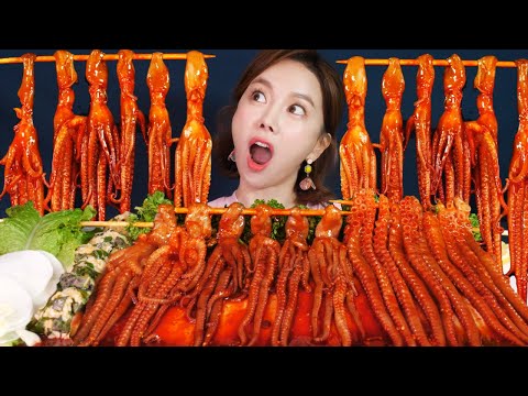 Видео: [Mukbang ASMR] остринкой осьминог 🔥спрут 🐙жареное HOT Spicy Small octopus Eatingsound Ssoyoung
