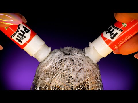 Видео: [ASMR] Липкие звуки, проникающие в барабанные перепонки (гель, клей, пена) [асмр / Sub / No Talking]