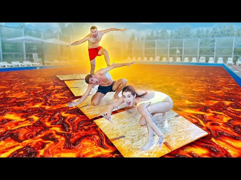 Видео: Кто Последний Упадет в ЛАВУ Получит 100 000 рублей!! Челлендж