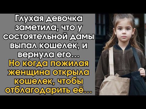 Видео: Глухая девочка заметила, что у состоятельной дамы выпал кошелек, и вернула его. Но когда пожилая…