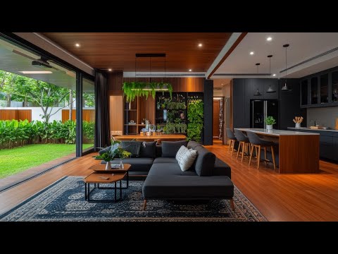 Видео: Современный роскошный дом с открытой гостиной и продуманной кухней