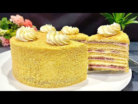 Видео: НЕЖНЕЙШИЙ медовик с МАЛИНОЙ!! Попробуйте!! 