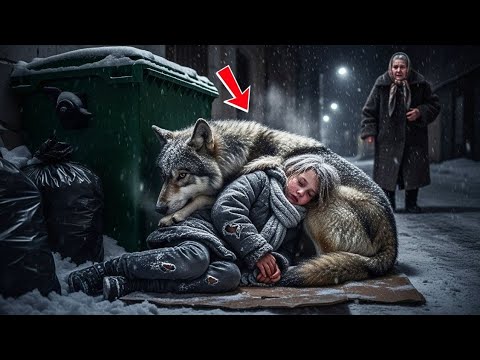 Видео: Старушка нашла девочку и ручного волка, спящих у мусорного бака — правда разбила ей сердце