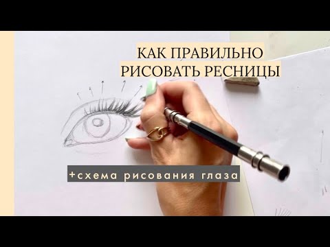 Видео: Как научиться рисовать ресницы?+краткая схема рисования глаза
