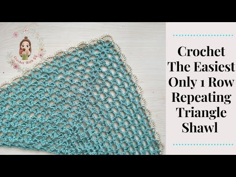 Видео: Вяжем крючком самый простой узор для треугольной шали, состоящий всего из 1 ряда.