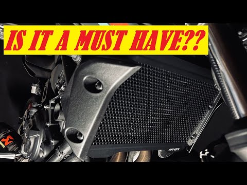 Видео: Как установить защиту радиатора на Yamaha MT07 2021 года | Модификации MT07 | Почему стоит её при...