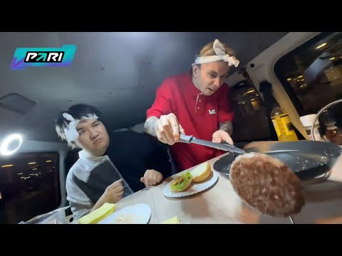 Видео: Андрей Follentass, MuhanJan - Бургерная в Газельке! Закупка, готовка! Легендарный стрим 05.10.2023