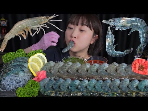 Видео: сырые креветки🦐Mukbang eating show