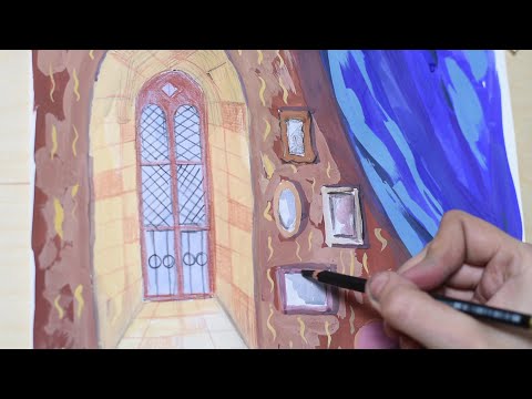 Видео: Как нарисовать интерьер замка. Урок для детей и взрослых.