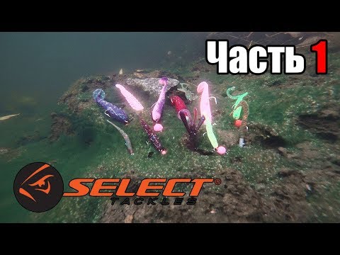 Видео: Силикон Select игра приманок под водой. Часть 1, как же это красиво.