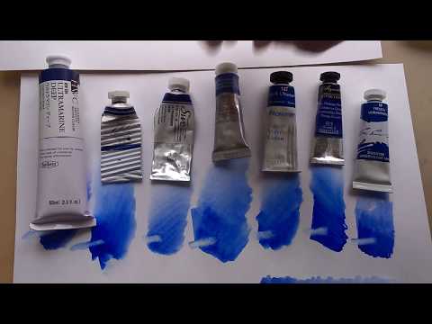 Видео: Ультрамарин.  Обзор акварельных красок от разных производителей.