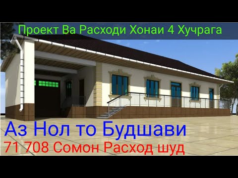 Видео: Проект Ва Расходи Хонаи 4 Хучрага Бо Гараж, Расход аз Нол то Будшави