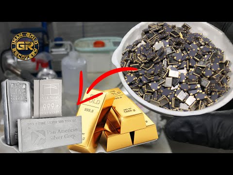 Видео: Извлечение золота и серебра из осцилляторов | Извлечение золота из электроники | Извлечение серебра