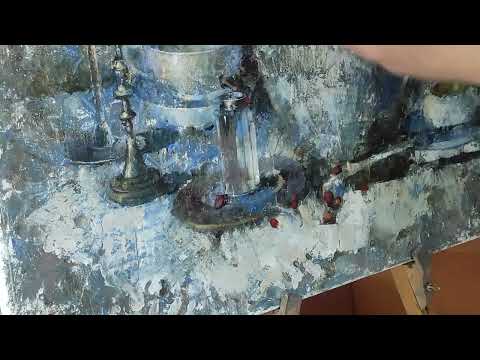 Видео: Как легко написать стеклянный предмет в живописи? Технический прием от Елены Ильичевой