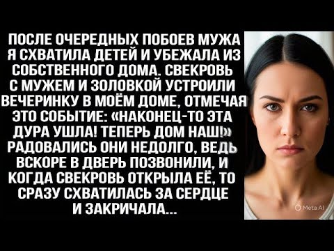 Видео: После побoев мужа я с детьми сбежала из дома. Свекровь, муж и золовка уже праздновали, но потом...