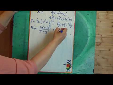 Видео: пример вычисления частных производных 3