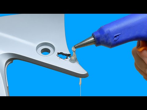 Видео: 😱Самый эффективный и простой способ ремонта и заделывания пластика. Смешайте горячий клей и пищевую