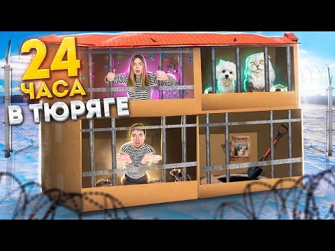 Видео: 24 ЧАСА В КАРТОННОЙ ТЮРЬМЕ С КОТАМИ И СОБАКОЙ!