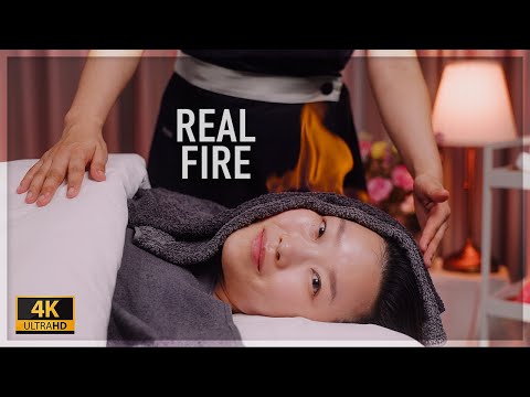 Видео: АСМР 🔥 Мне сделали массаж лица настоящим огнем 😪 Хорошо для сна