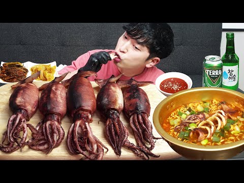 Видео: Кальмары на пару и рамен с кальмарами🦑 MUKBANG REALSOUND ASMR EATINGSHOW