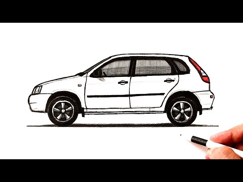 Видео: Как нарисовать Лада Калина