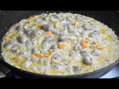 Видео: КУРИНЫЕ СЕРДЕЧКИ В СМЕТАННОМ СОУСЕ😋👍