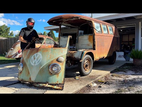 Видео: Полностью снята передняя часть | Восстановление автобуса VW