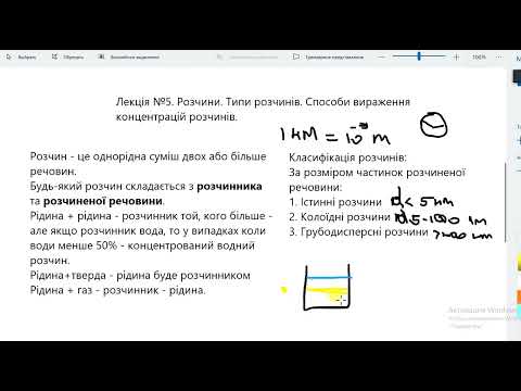 Видео: Фіз  і кол  хімія. Лекція.  Розчини  Класифікація розчинів  Типи концентрацій розчинів