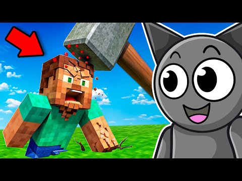 Видео: Minecraft Стив против ГИГАНТСКОГО МОЛОТА?! (Забавная анимация)